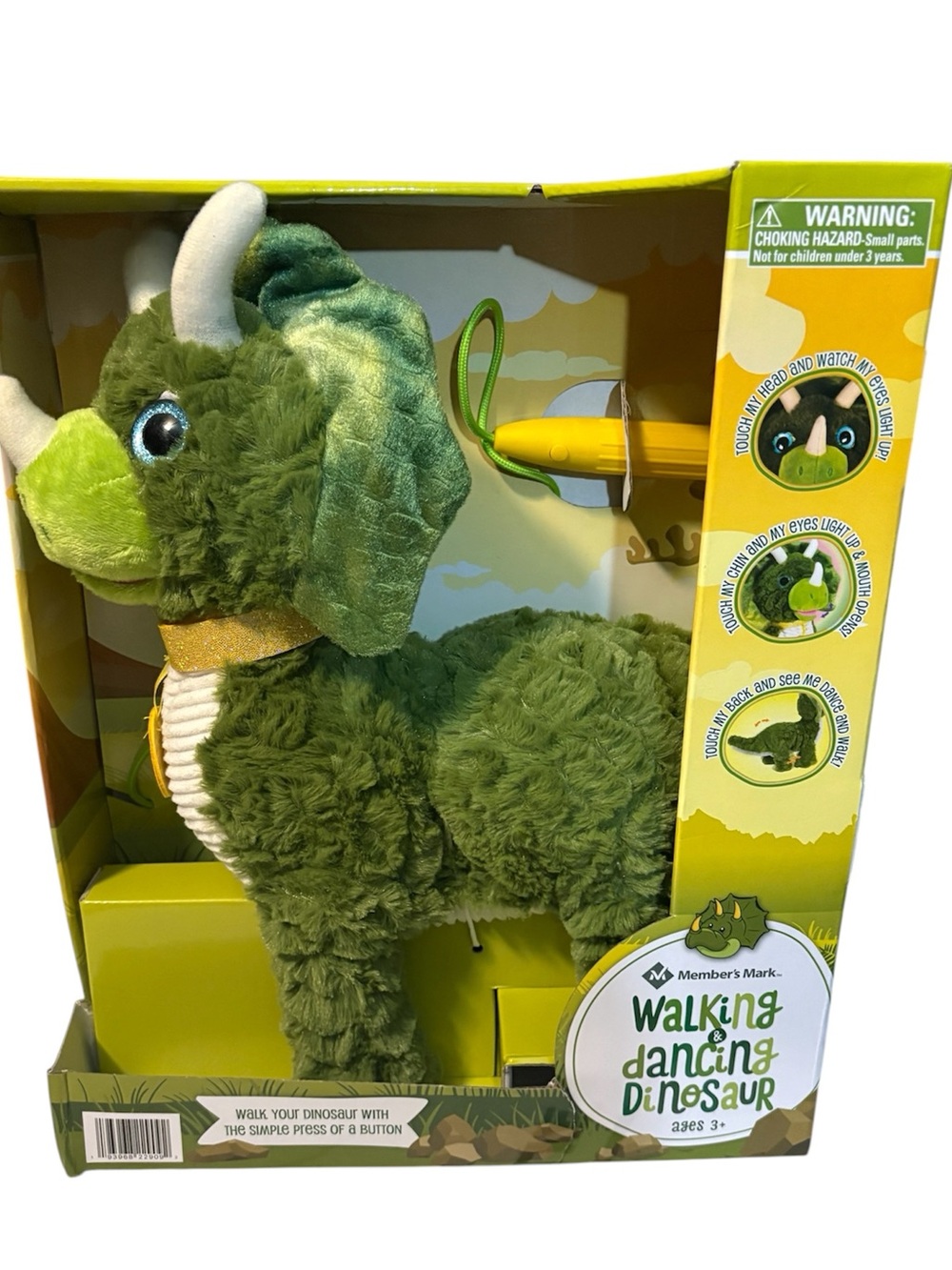 Walking & Dancing Dinosaur Plush Triceratops Interactive Toy- NIB